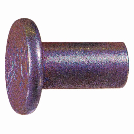 Midwest Fastener Solid Rivet, Flat Head, 5/16 in Dia., 5/8 in L, Steel Body, 8 PK 932522